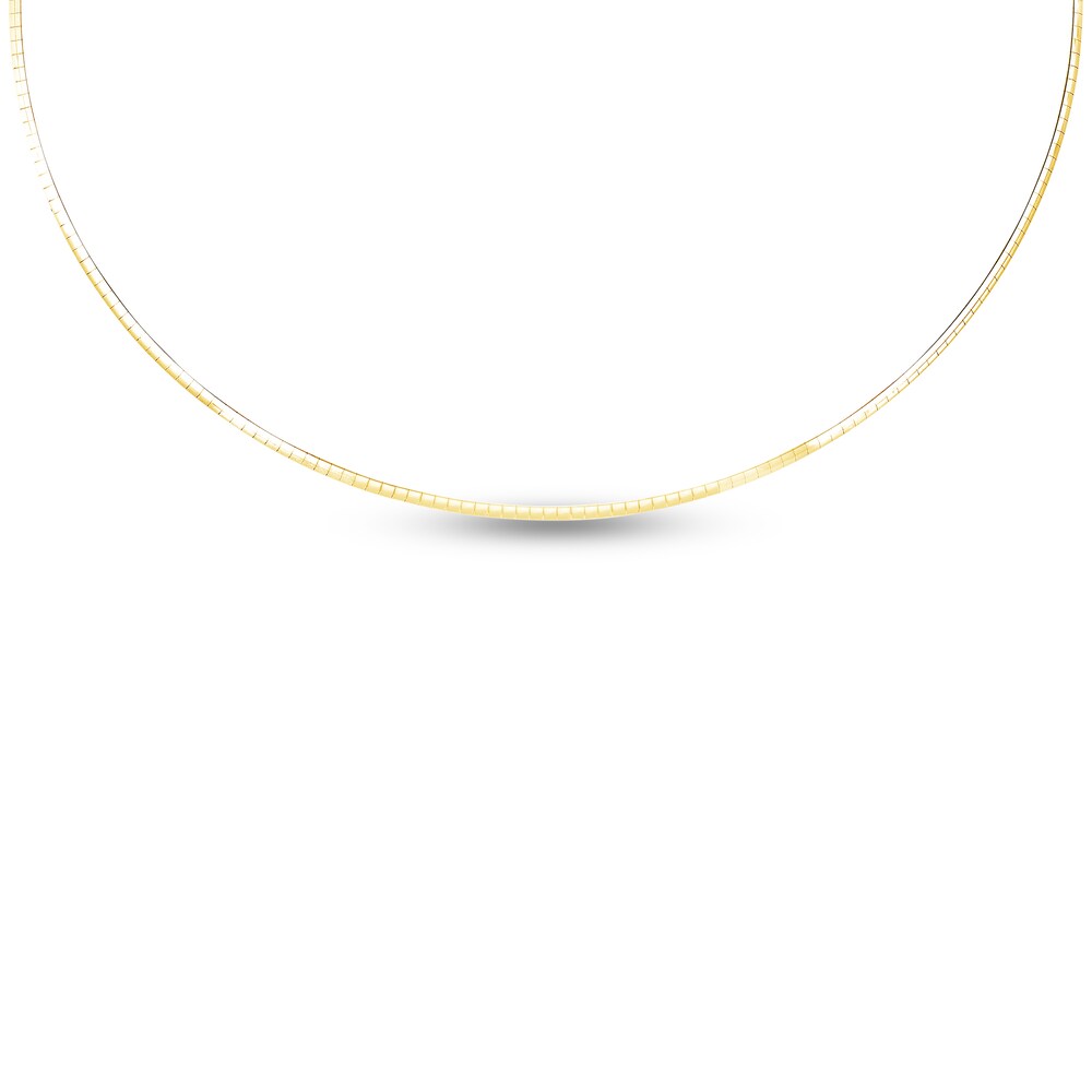 Omega Chain Necklace 14K Yellow Gold 18\" WcXPsEMU