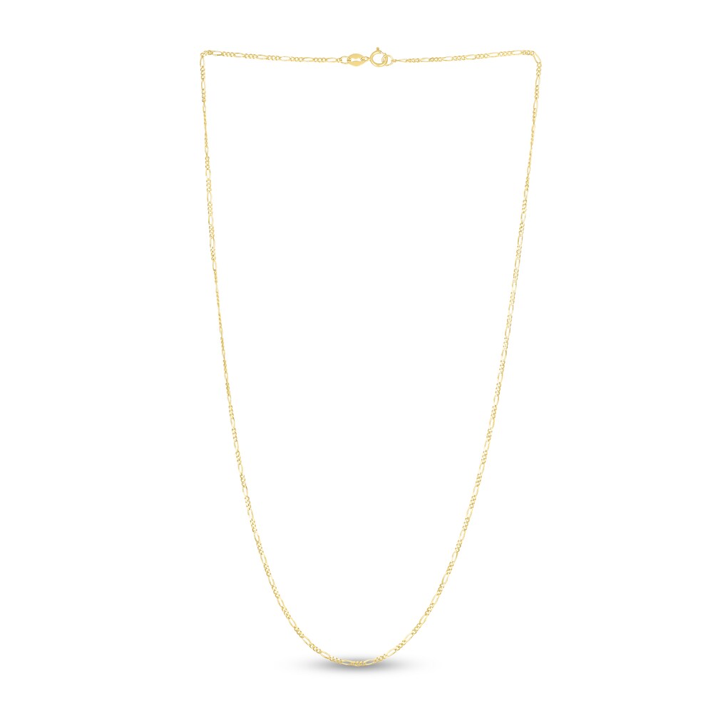 Figaro Chain Necklace 14K Yellow Gold 24\" WhjjKoTE