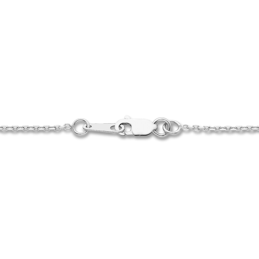 Diamond Necklace 1-1/2 ct tw Round/Baguette 14K White Gold Wk2Xp6Oo