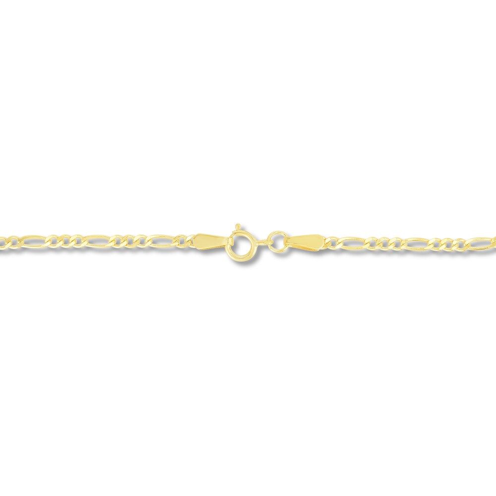 Figaro Chain Necklace 14K Yellow Gold 24\" X4vGQxoW