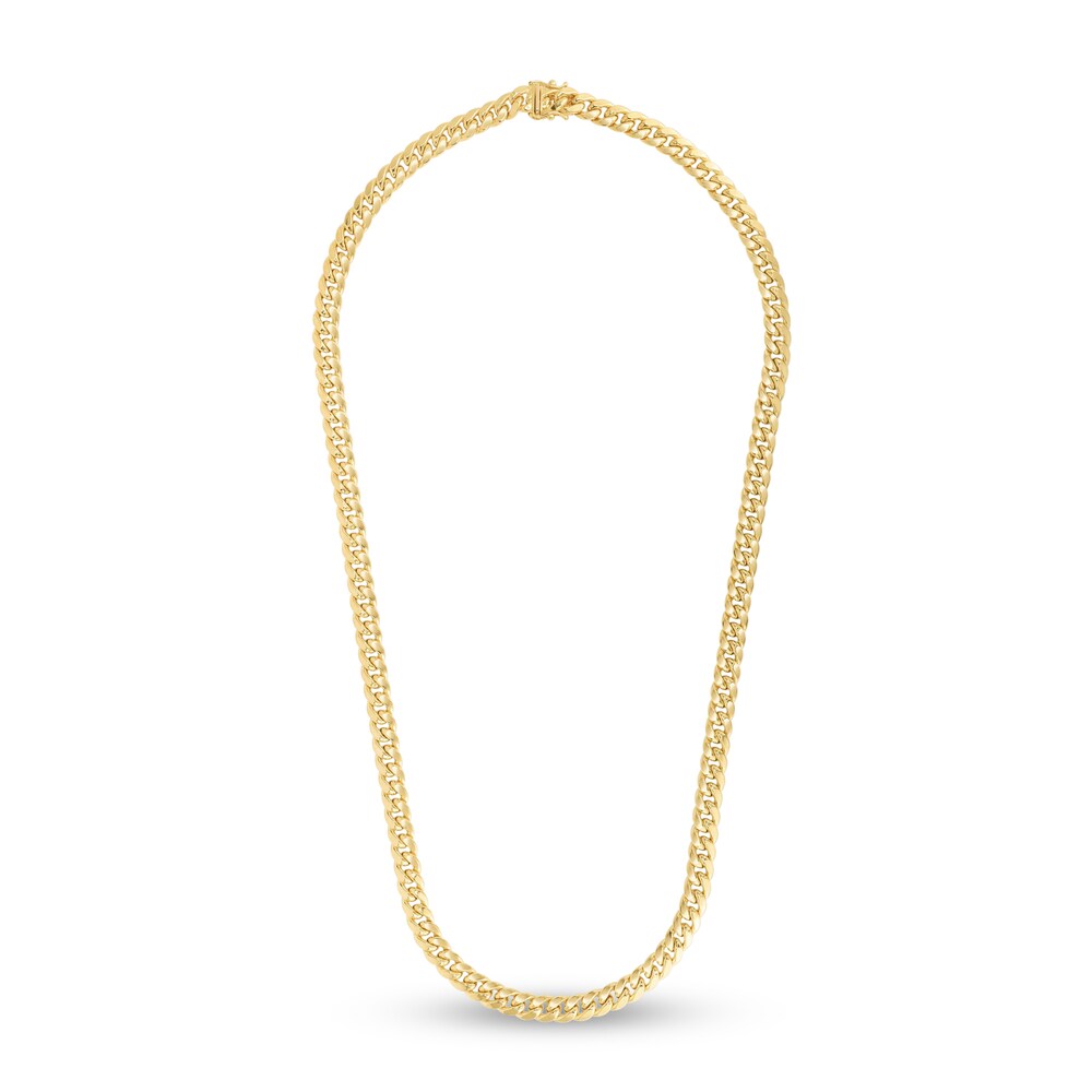 Miami Cuban Link Necklace 14K Yellow Gold 24\" X77aUlm5