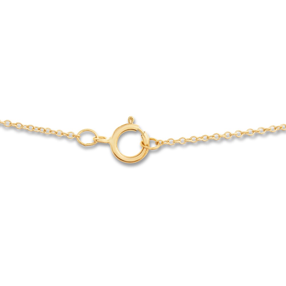 Diamond Letter V Necklace 1/10 ct tw Round 10K Yellow Gold YlFrWF5X