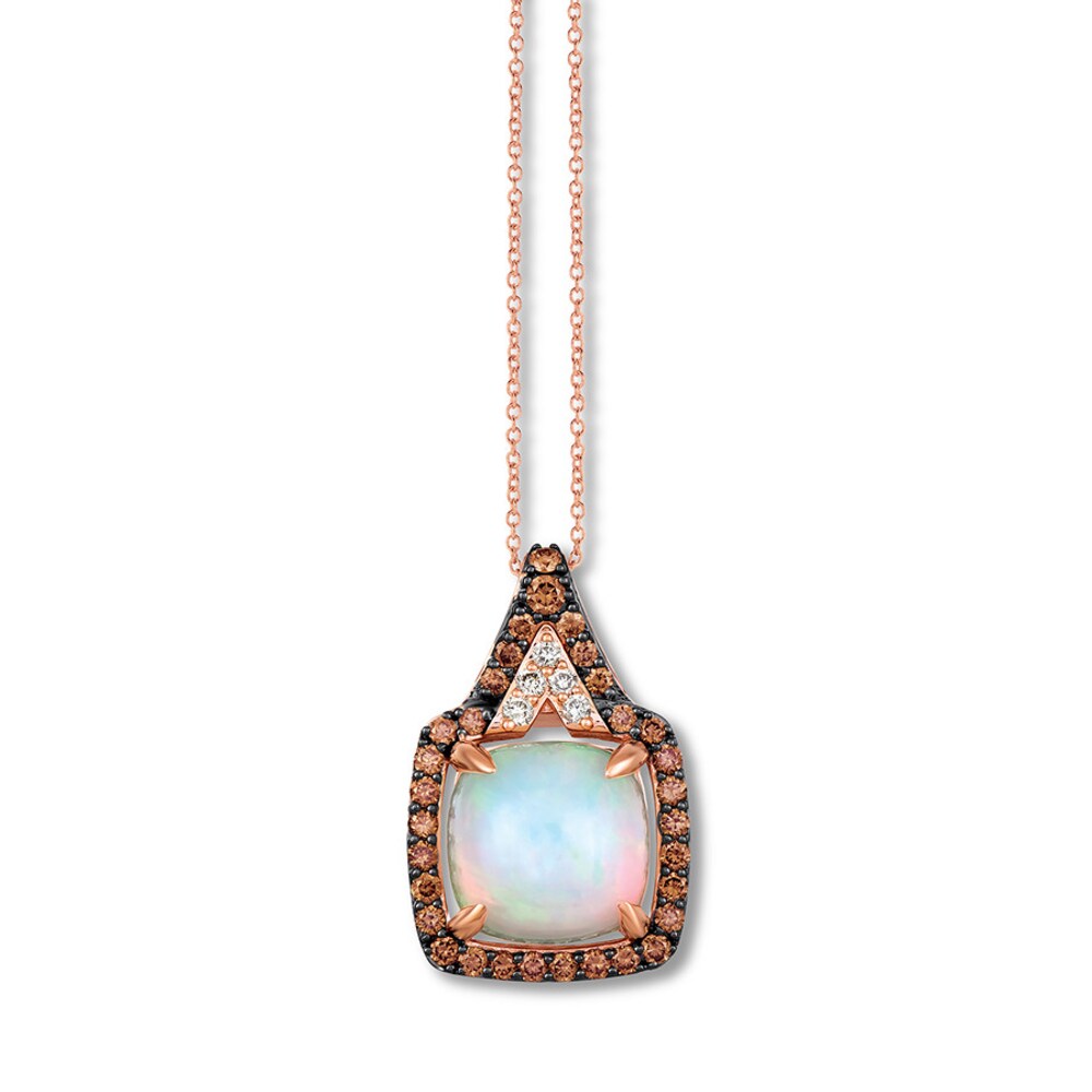 Le Vian Opal Necklace 5/8 ct tw Diamonds 14K Strawberry Gold YyHpWagT [YyHpWagT]