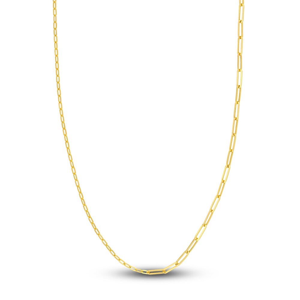 50/50 Paperclip Chain Necklace 14K Yellow Gold ZClF29EB [ZClF29EB]