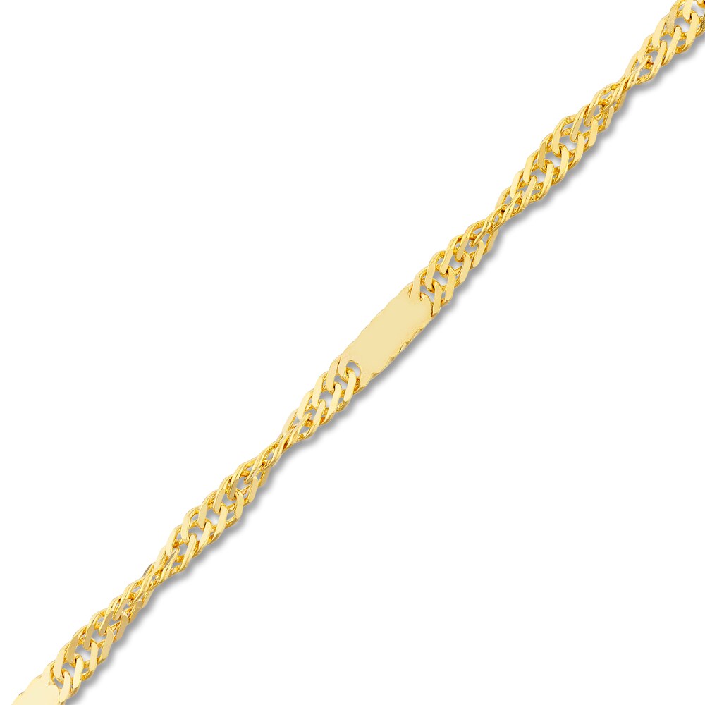 Singapore Chain Necklace 14K Yellow Gold 20\" ZzMpQyrT