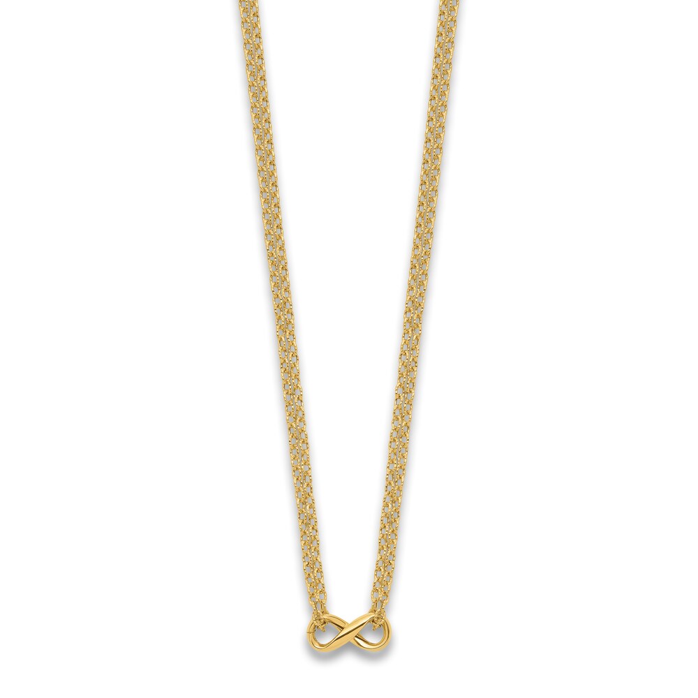 High-Polish 2-Strand Infinity Necklace 14K Yellow Gold aR0CLjFM