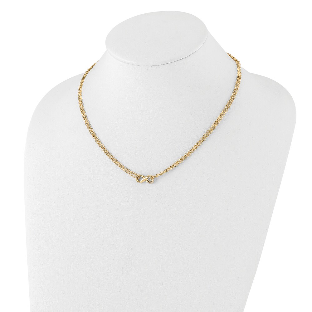 High-Polish 2-Strand Infinity Necklace 14K Yellow Gold aR0CLjFM