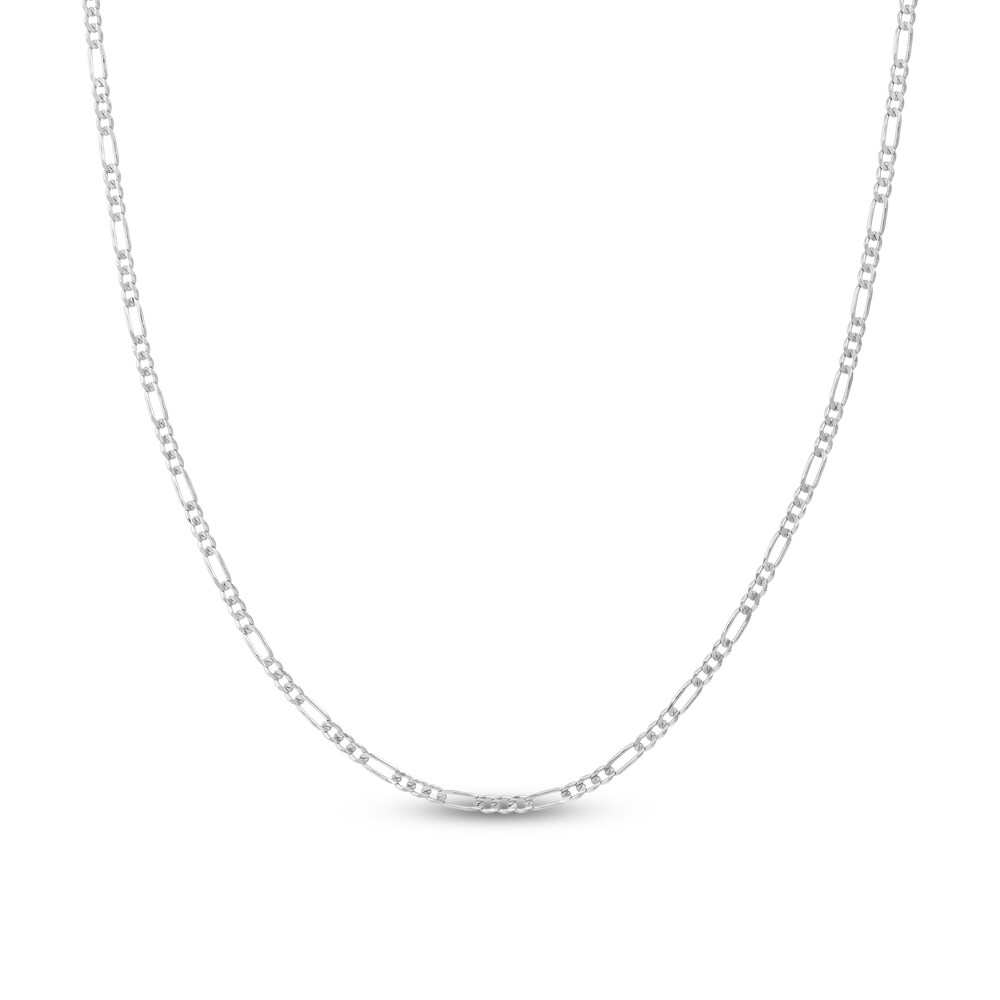 Figaro Chain Necklace 14K White Gold 16\" aytofBCo [aytofBCo]