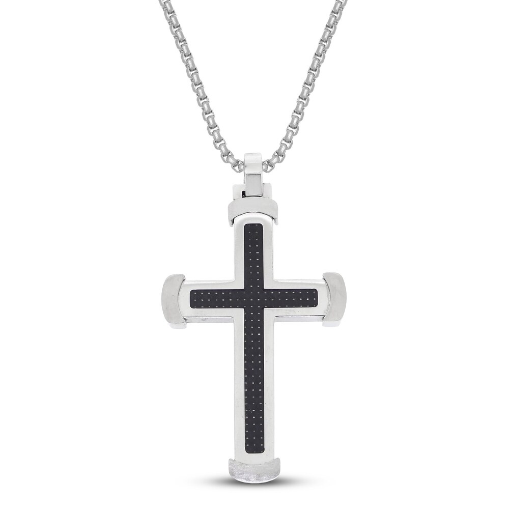 Diamond Cross Necklace 5/8 ct tw Round 14K Two-Tone Gold | Jared