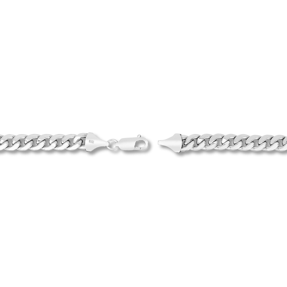 Miami Cuban Link Necklace 14K White Gold 24\" cMaxsgzt