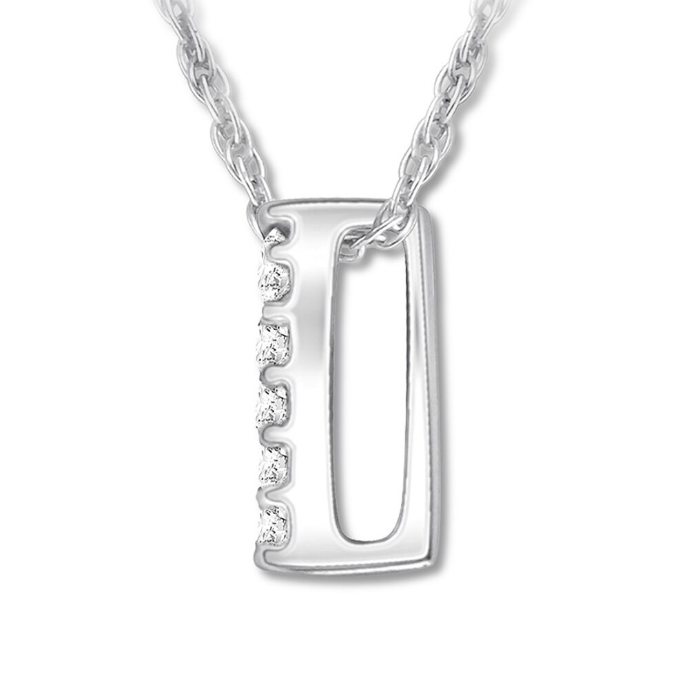 Diamond Initial A Necklace 1/20 ct tw Round-cut 10K White Gold cOfoxpIN