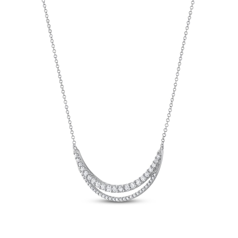 Diamond Necklace 1/2 ct tw Round 10K White Gold d1P36CZD