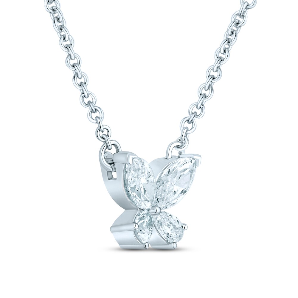 Pnina Tornai Diamond Butterfly Necklace 3/8 ct tw Round 14K White Gold d3m20IQv