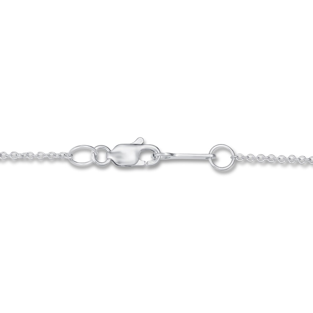 Lab-Created Diamond Necklace 1-1/8 ct tw Round 14K White Gold dIuksQlo