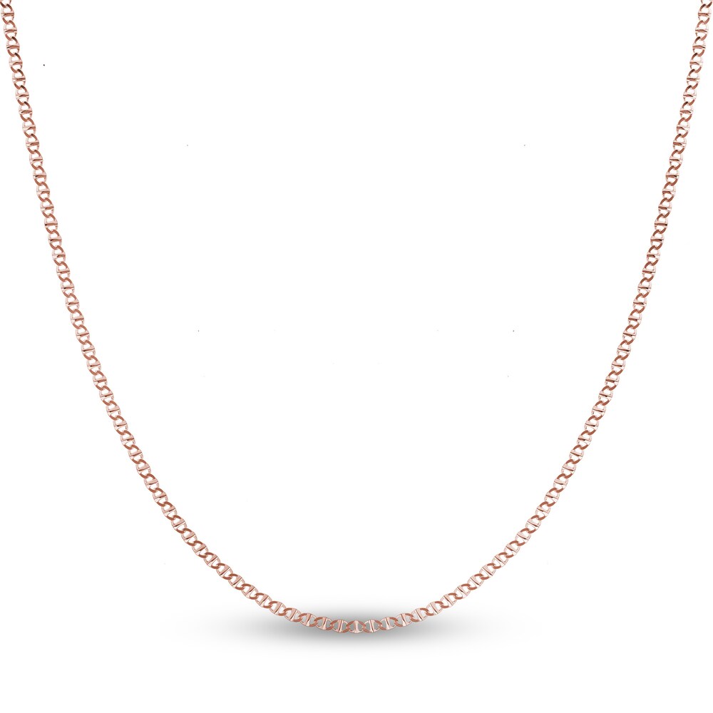 Flat Mariner Chain Necklace 14K Rose Gold 20\" dQnNhiCk