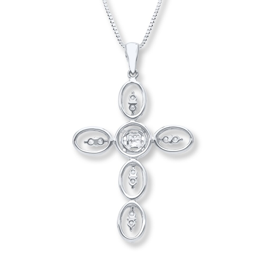 Cross Necklace 7/8 ct tw Diamonds 14K White Gold dj11FniY