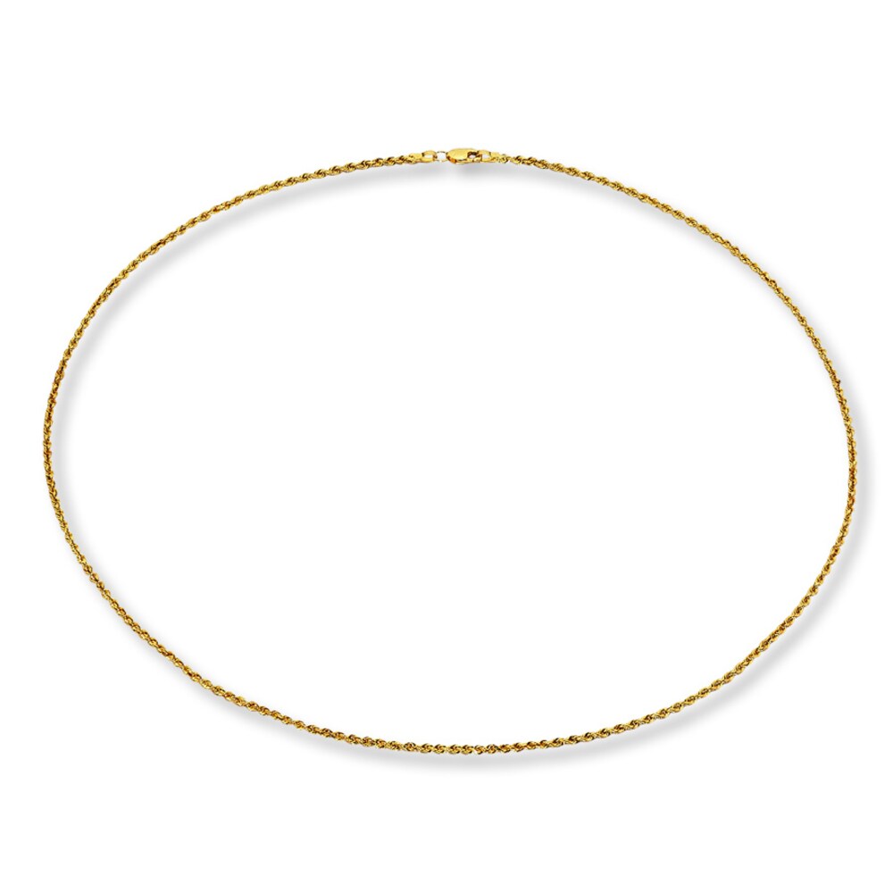 Rope Chain Necklace 14K Yellow Gold 18\" Length e44z5GIa