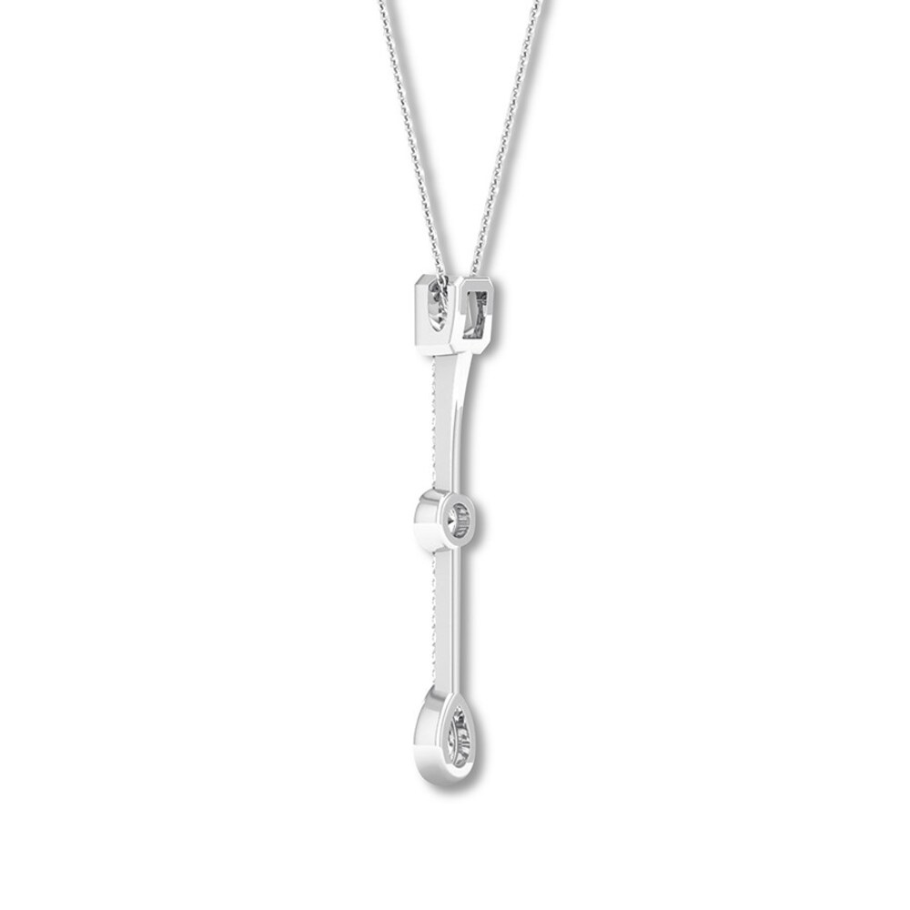 Diamond Drop Necklace 1/2 carat tw Bezel-set 14K White Gold eJFj63Gl