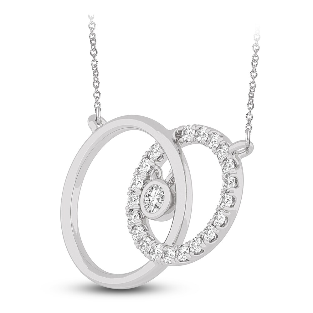 Diamond Pendant Necklace 1/2 ct tw Round 14K White Gold 18\" eKfVSw3w