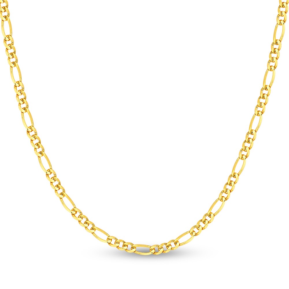 Figaro Chain Necklace 14K Yellow Gold 24\" eLkYEL1J