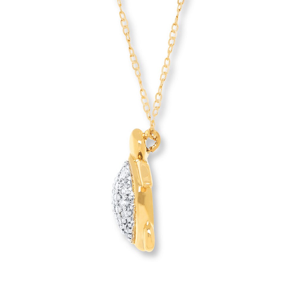 Turtle Necklace 1/10 ct tw Diamonds 14K Yellow Gold f8HgjXU8