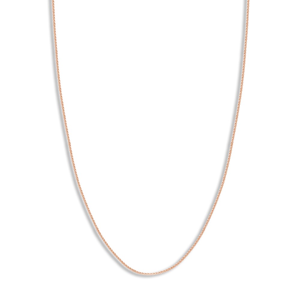 Round Wheat Chain Necklace 14K Rose Gold 16\" fgNHYxfT