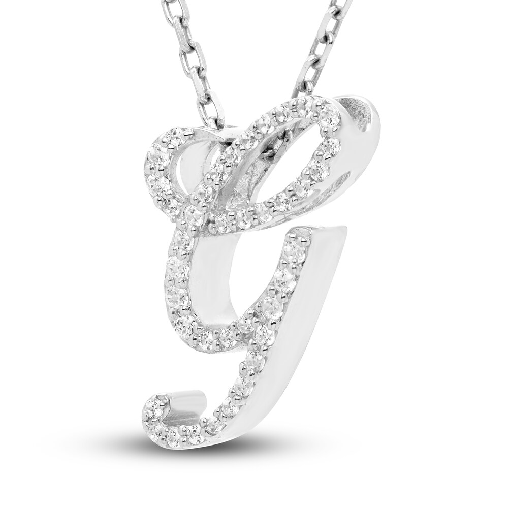 Diamond Initial G Pendant Necklace 1/10 ct tw Round 10K White Gold fsDifvIb