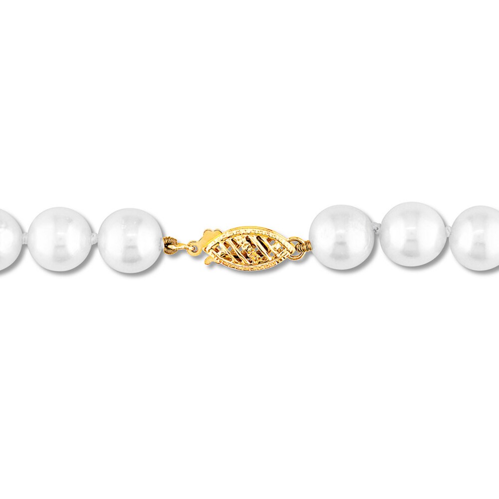 Cultured Pearl Necklace 14K Yellow Gold 23-24\" fwVRwCiQ