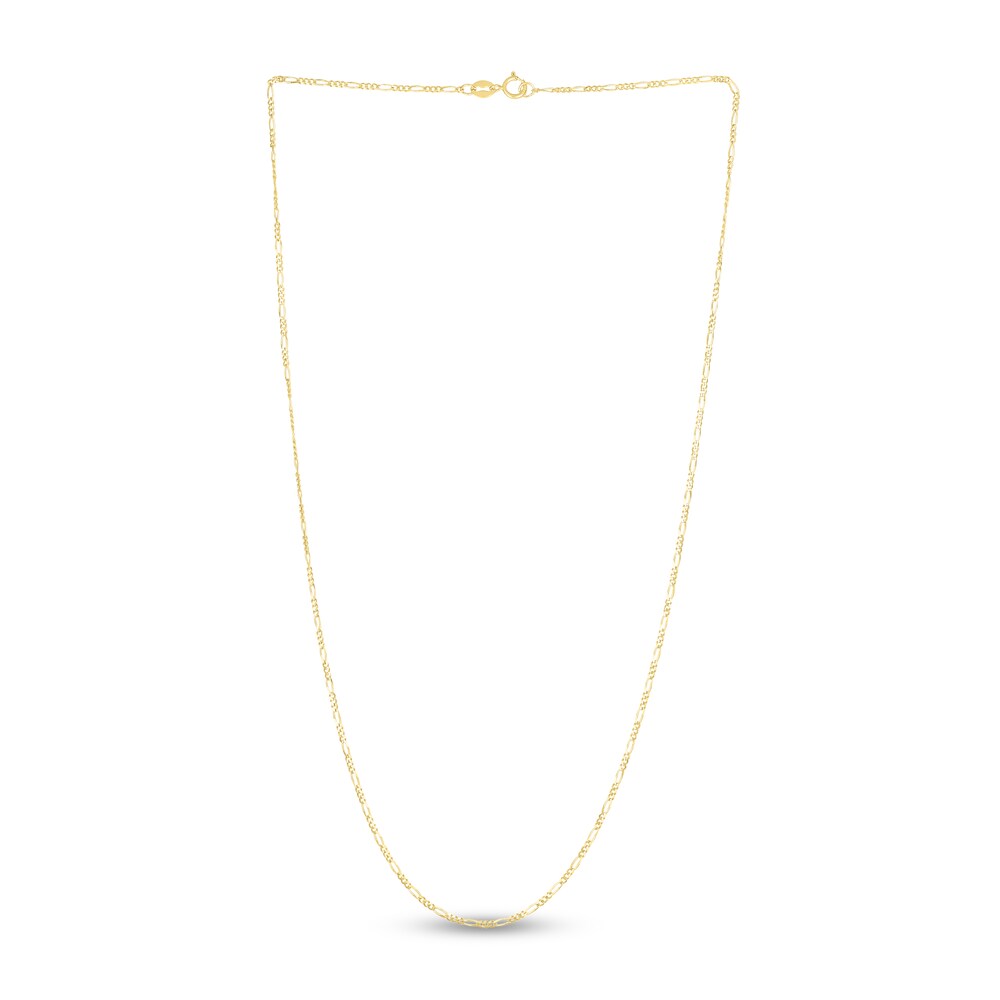 Figaro Chain Necklace 14K Yellow Gold 20\" g7bhuT7o