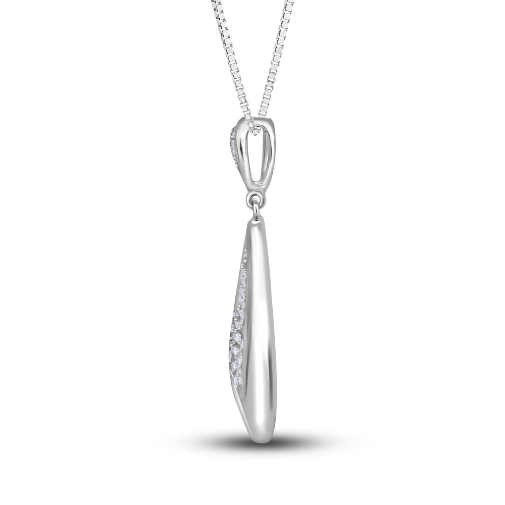 Diamond Pendant Necklace 1/3 ct tw Round 14K White Gold 18\" hA1InE5g