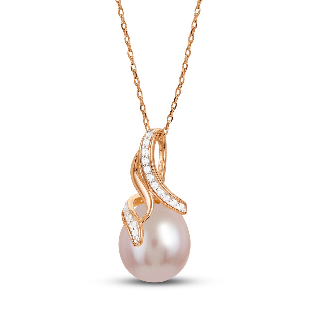 Cultured Pearl/Natural Topaz Necklace 10K Rose Gold hCmdkJbZ