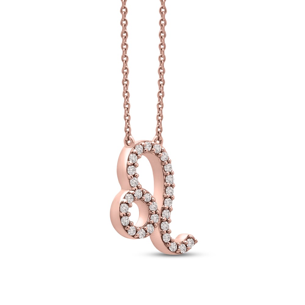 Diamond Leo Necklace 1/10 ct tw 10K Rose Gold hW0wsefa