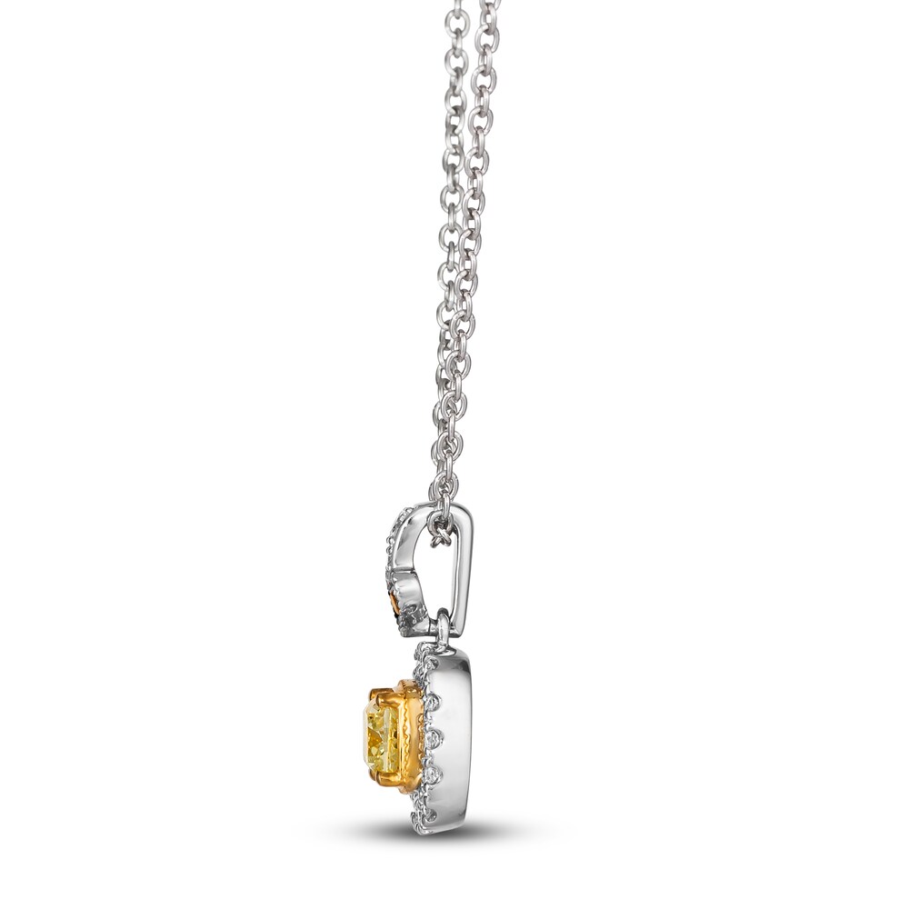 Le Vian Sunny Yellow Diamond Pendant Necklace 3/4 ct tw Round 14K Two-Tone Gold 19\" iKhetuP9