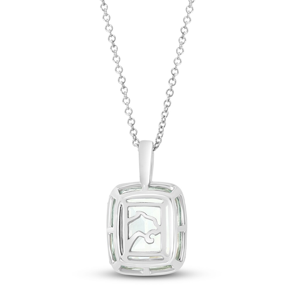 Effy Natural Aquamarine Necklace 1/4 ct tw Diamonds 14K White Gold iOBTdh3n