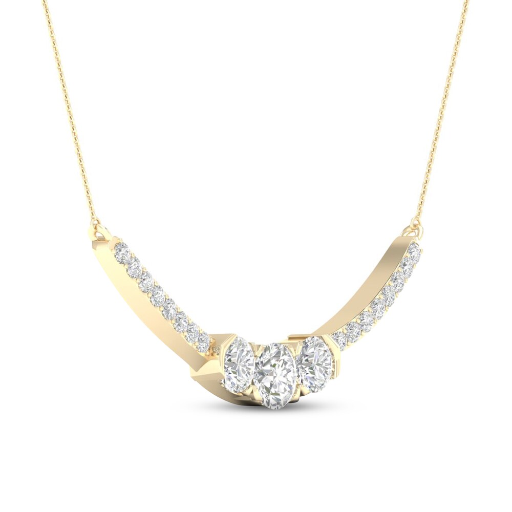 Diamond Necklace 1/2 ct tw Round 10K Yellow Gold idFJa9CO