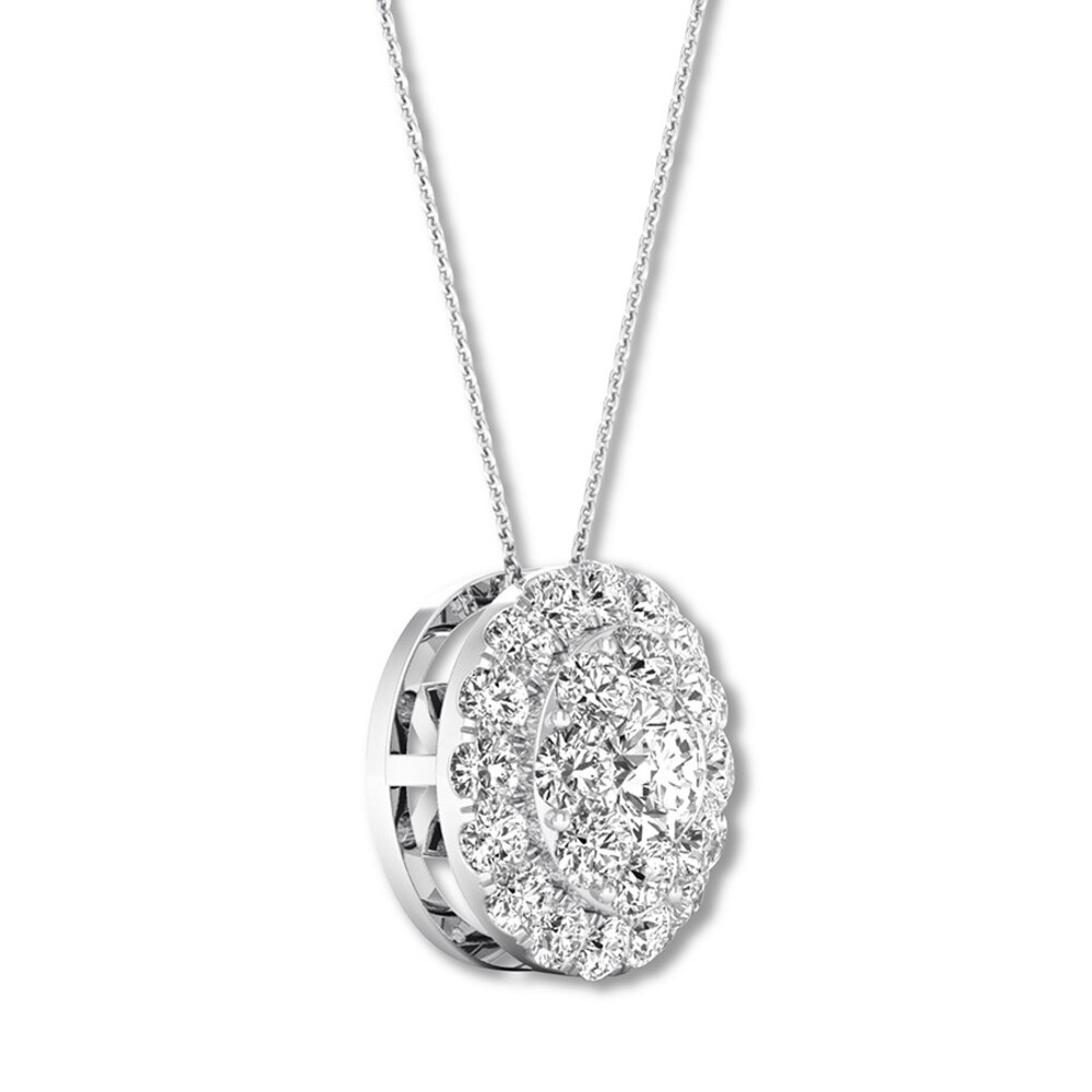 Diamond Necklace 1/2 carat tw Round 10K White Gold 16-18\" Adj. iw5GQrB3