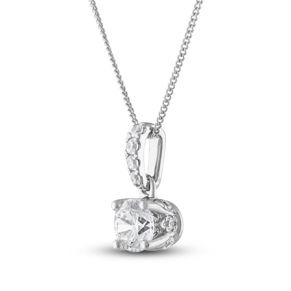 Heart\'s Desire Diamond Necklace 5/8 ct tw Round 18K White Gold iwxLS6T0