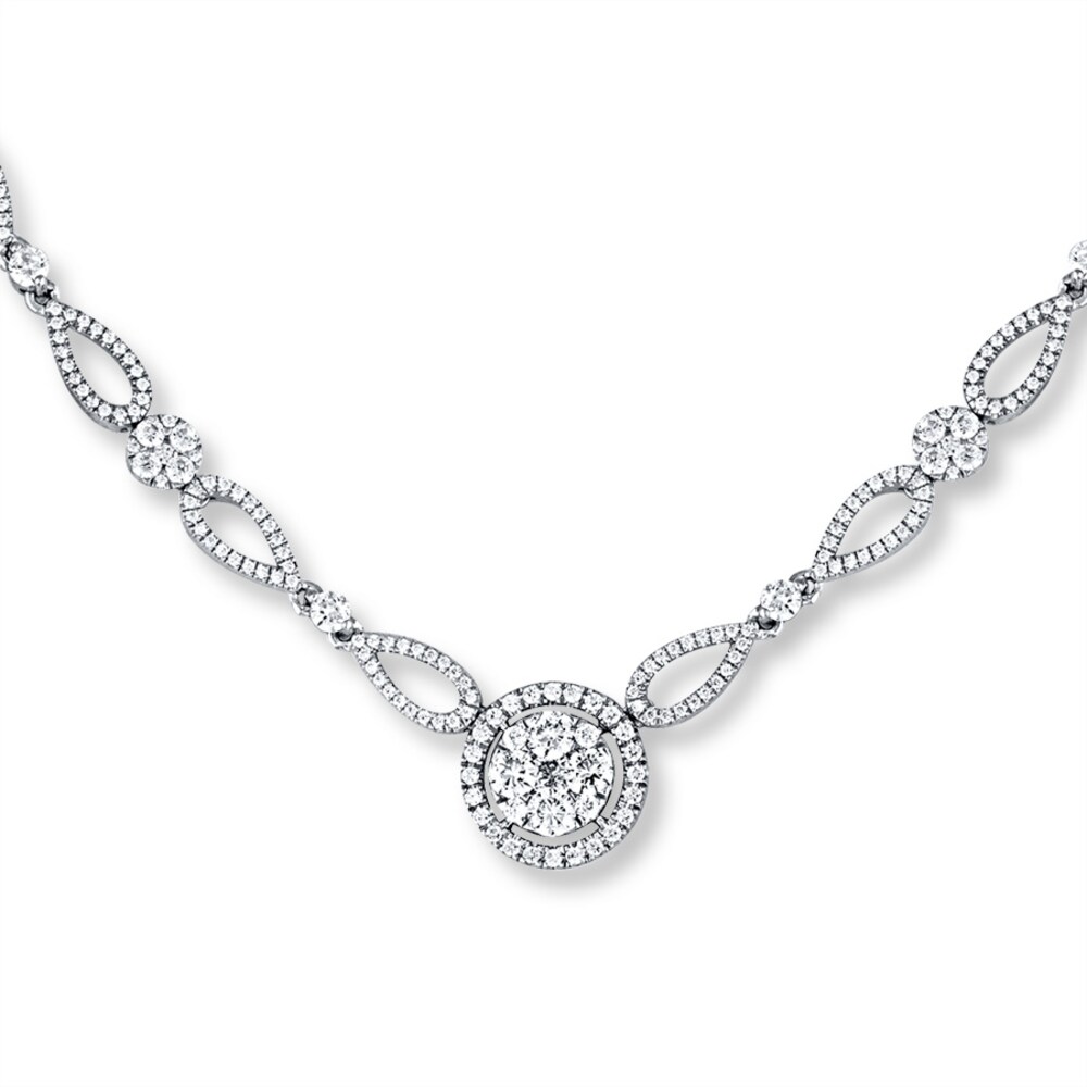 Diamond Necklace 3-1/2 ct tw Round-cut 14K White Gold j6AyR5xC [j6AyR5xC]