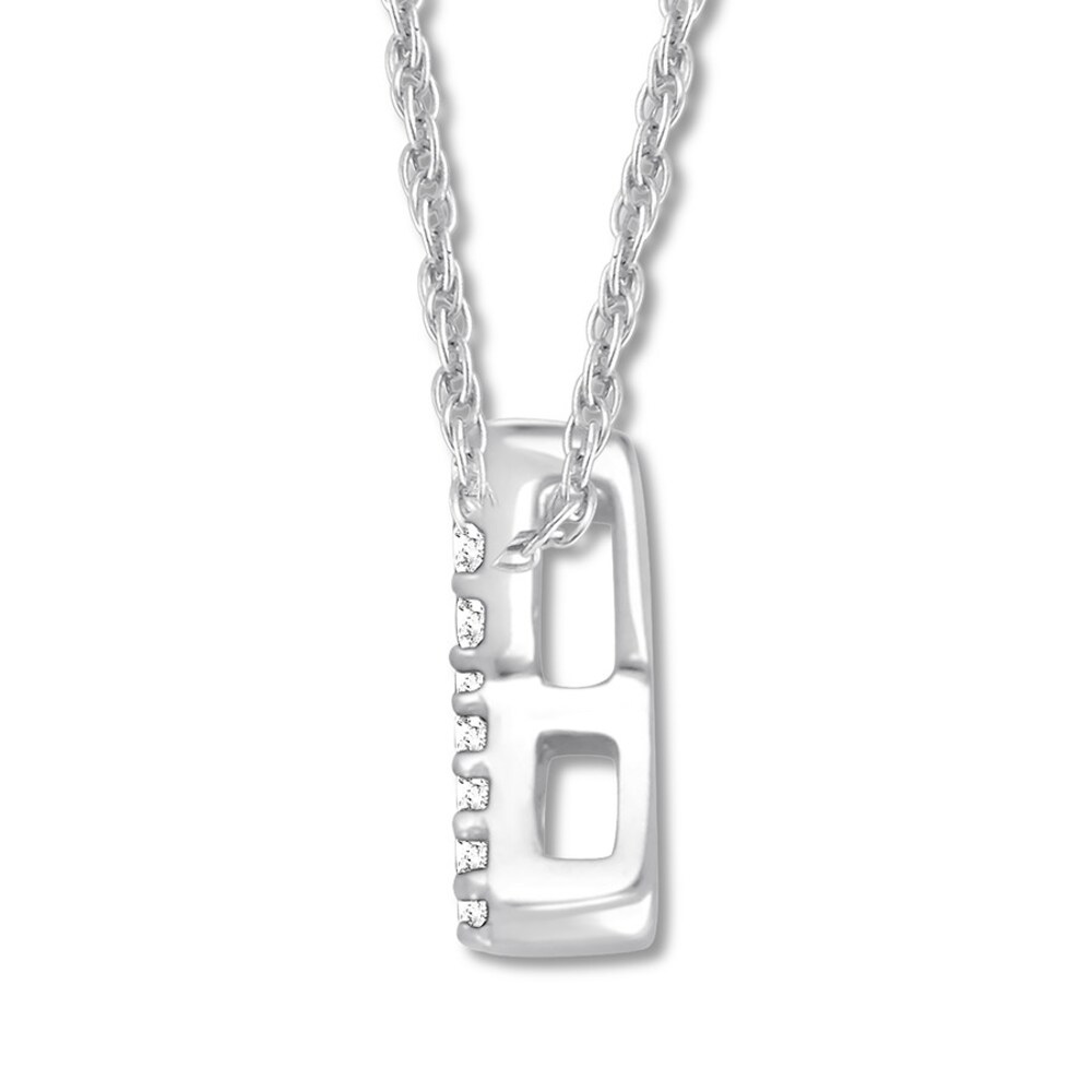 Diamond Initial X Necklace 1/20 ct tw Round-cut 10K White Gold jAqgDQHP