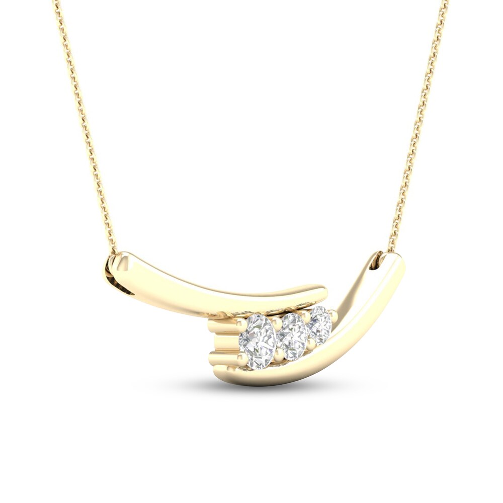 Diamond Necklace 1/4 ct tw Round 10K Yellow Gold jUeekE2b