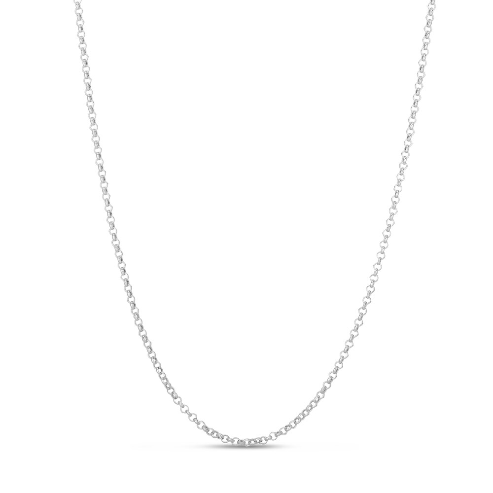 Rolo Chain Necklace 14K White Gold 18\" k0uCQ7Li