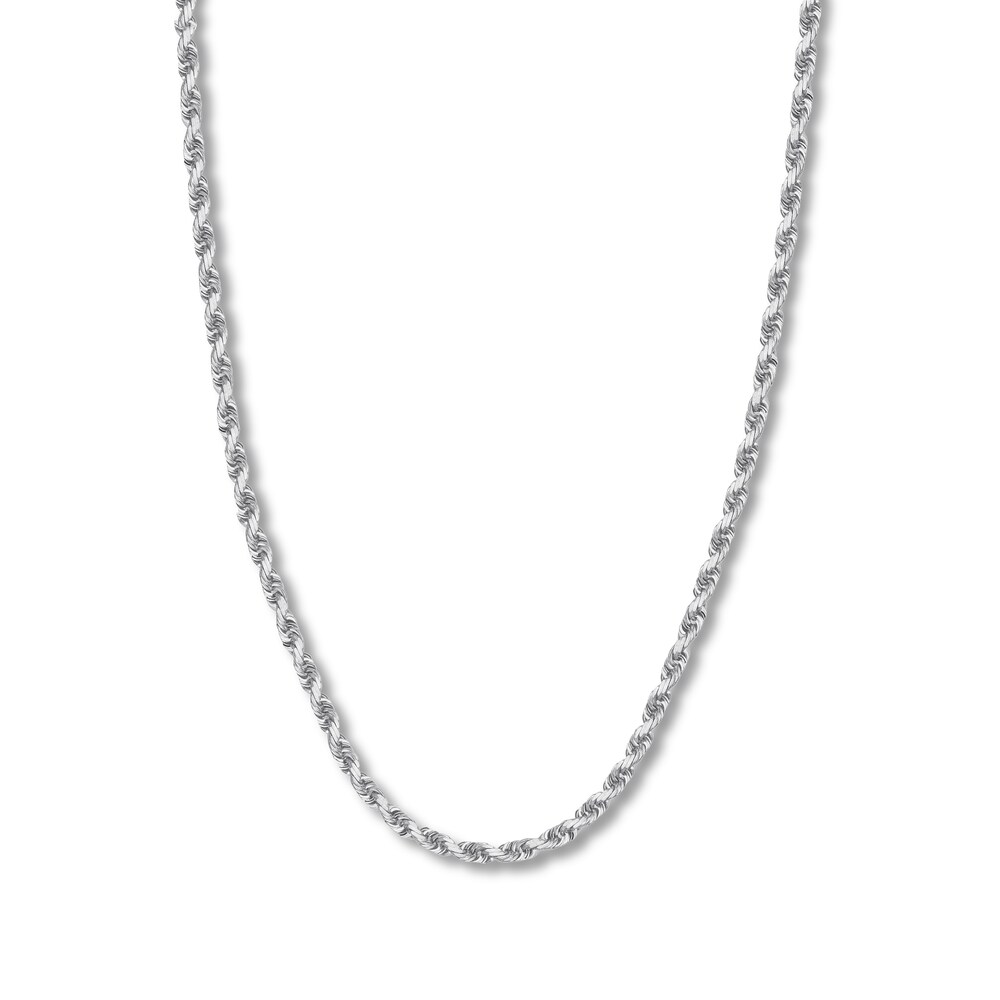 22" Textured Rope Chain 14K White Gold Appx. 4.4mm kAqfxA0b