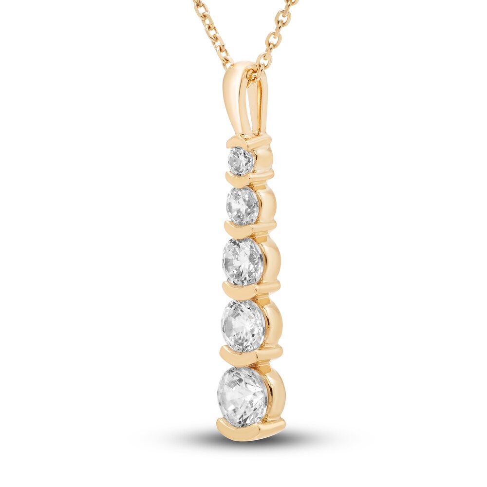 Hearts Desire Diamond 5-Stone Necklace 1 ct tw Round 18K Yellow Gold 18\" lQFkCpOV