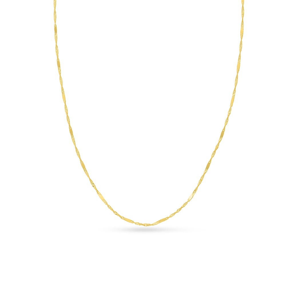 Singapore Chain Necklace 14K Yellow Gold 16\" lphDj2oQ [lphDj2oQ]