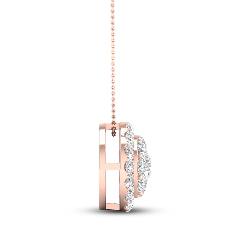 Diamond Pendant Necklace 1/2 ct tw Round 10K Rose Gold mKv7xtJb