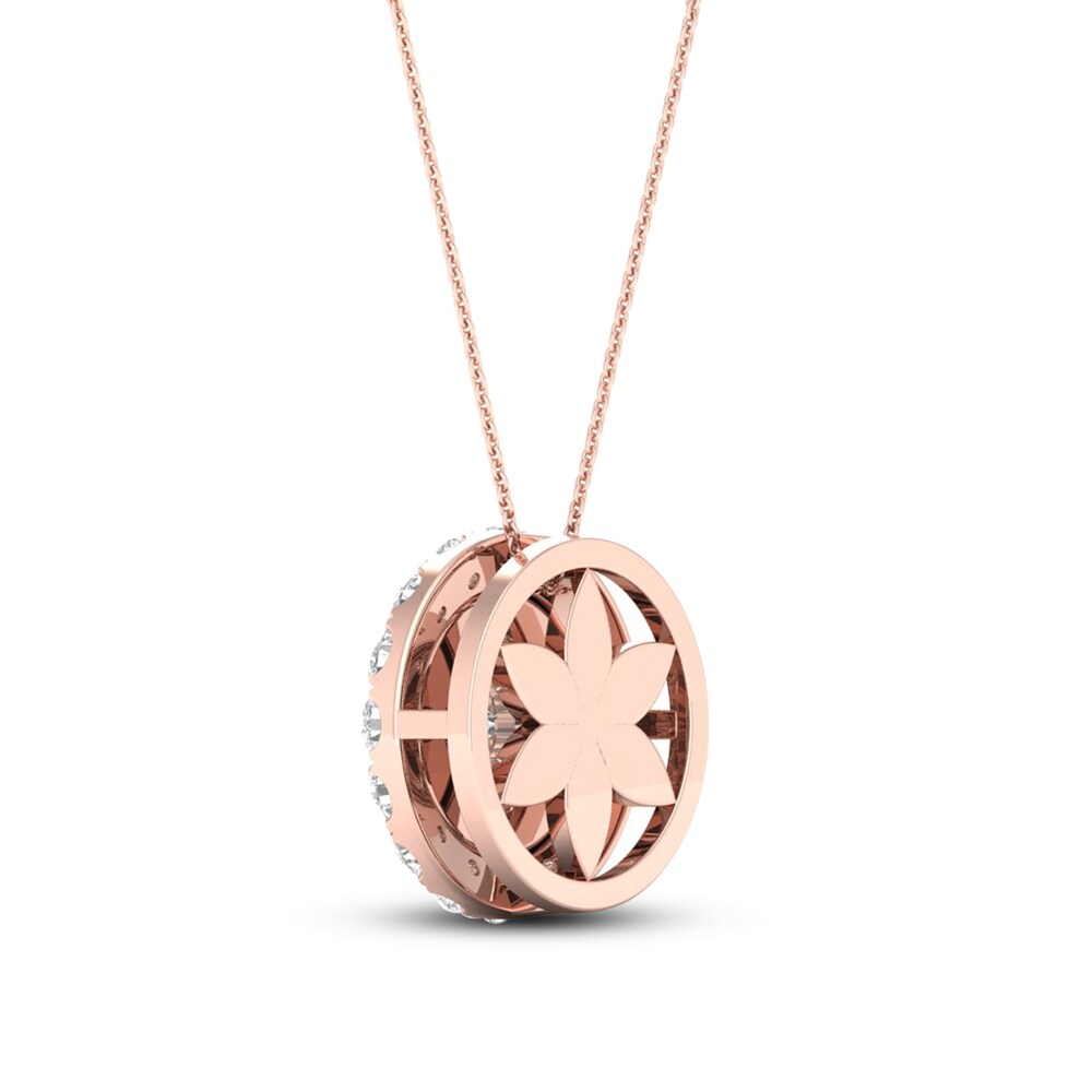 Diamond Pendant Necklace 1/2 ct tw Round 10K Rose Gold mKv7xtJb