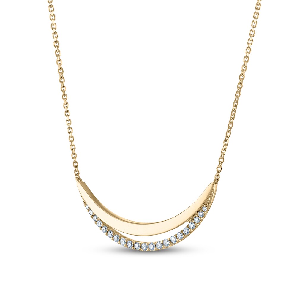 Diamond Necklace 1/5 ct tw Round 10K Yellow Gold mcEz5ZNC