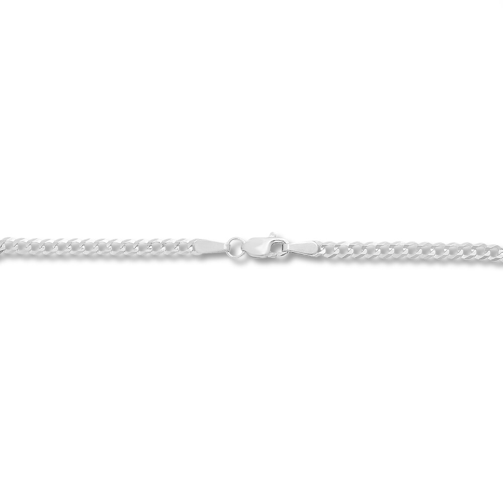 Curb Chain Necklace 14K White Gold 20\" mgJhl0Gh