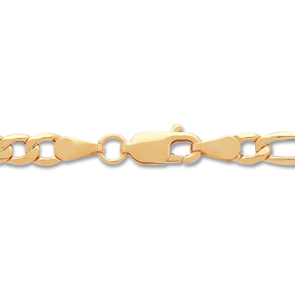 Figaro Chain Necklace 14K Yellow Gold 20\" miXC6b8N