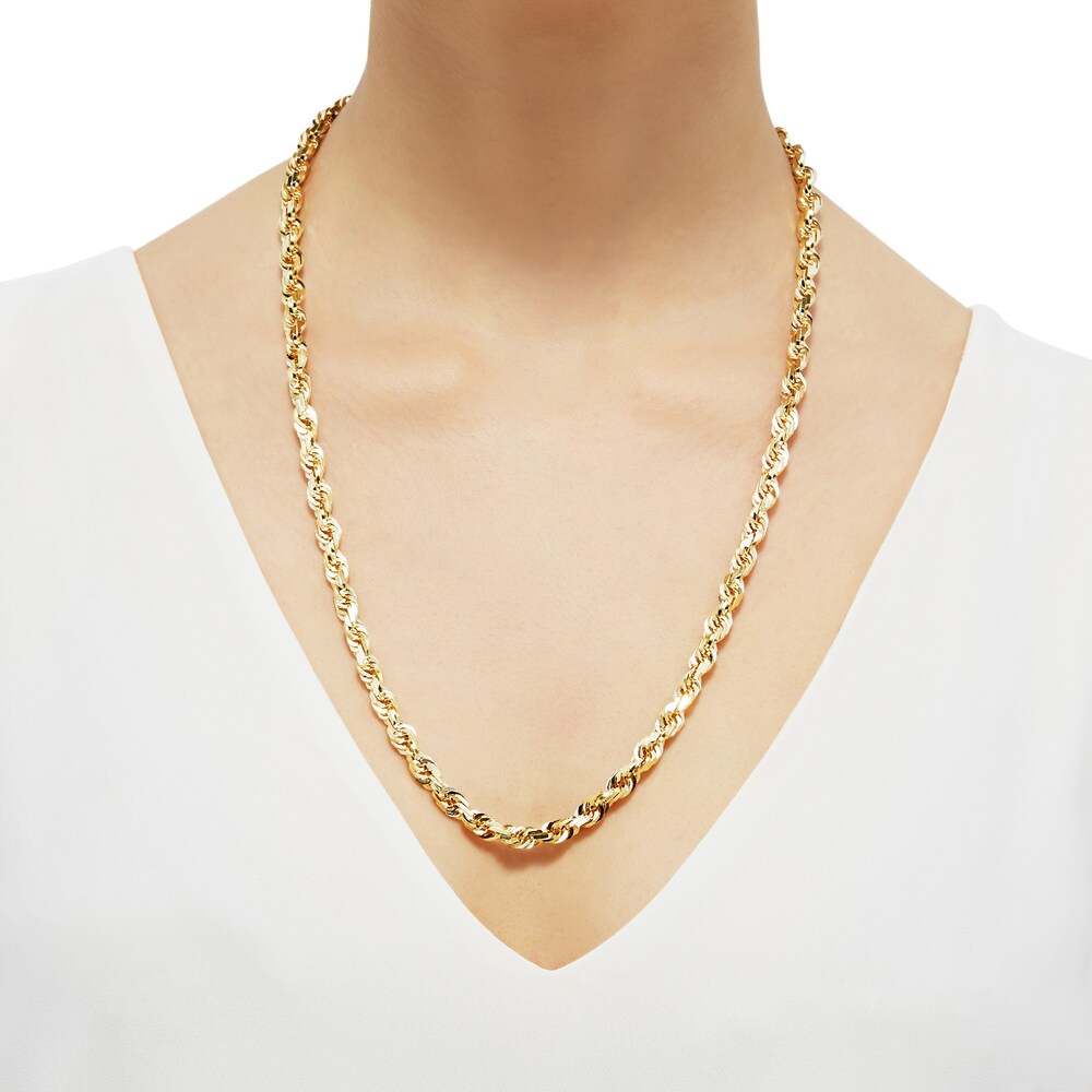 Rope Chain Necklace 10K Yellow Gold 24\" o71i0Qh5